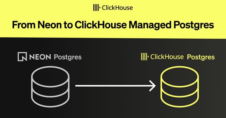 blog banner from neon to clickhouse