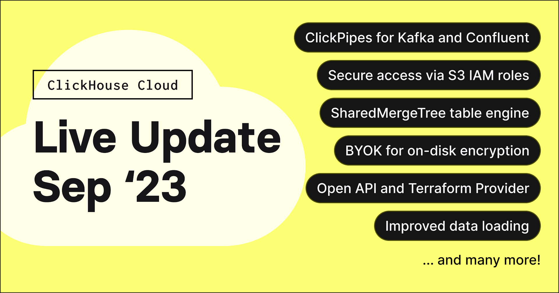 ClickHouse Cloud Update - September 2023