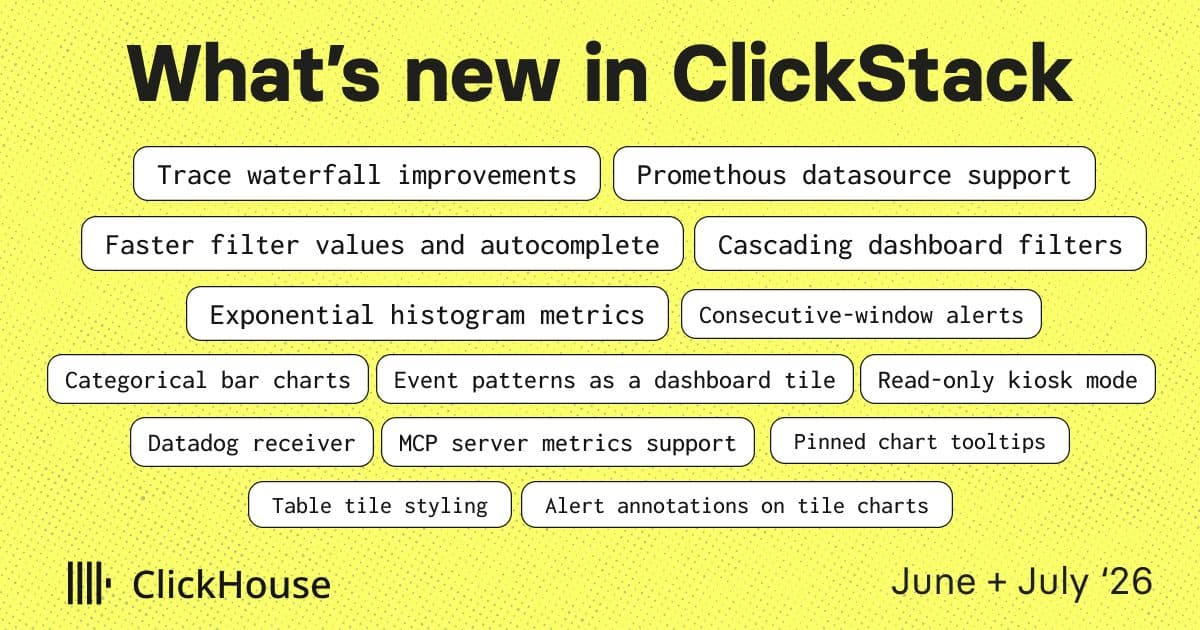 whats new clickstack june july 26