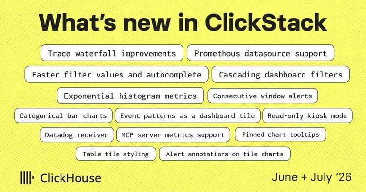 whats new clickstack june july 26