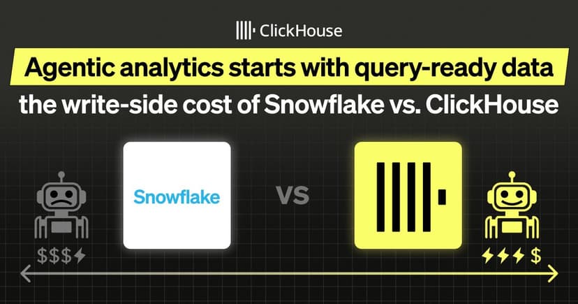 Agentic analytics starts with query-ready data: the write-side cost of Snowflake vs. ClickHouse