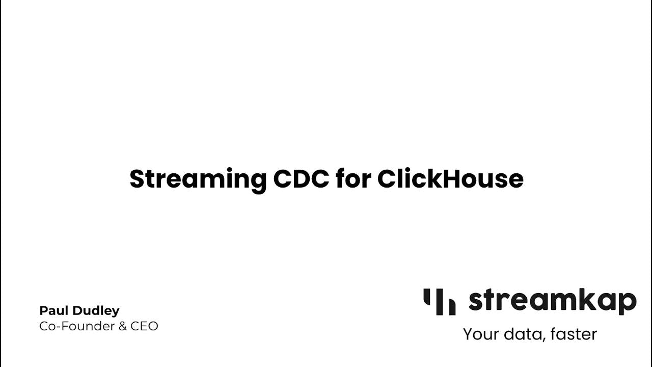 Streaming CDC for ClickHouse 
