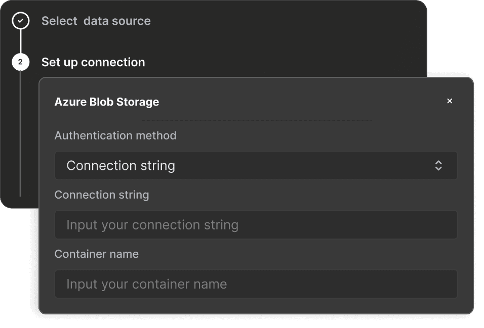 Add your Azure credentials