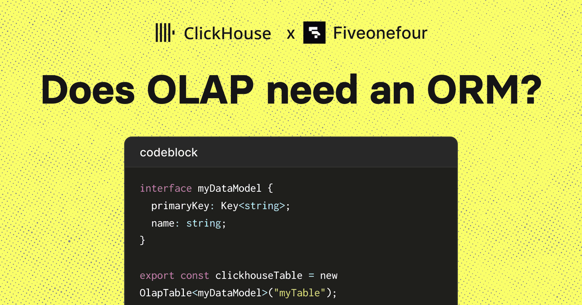 Does OLAP need an ORM?