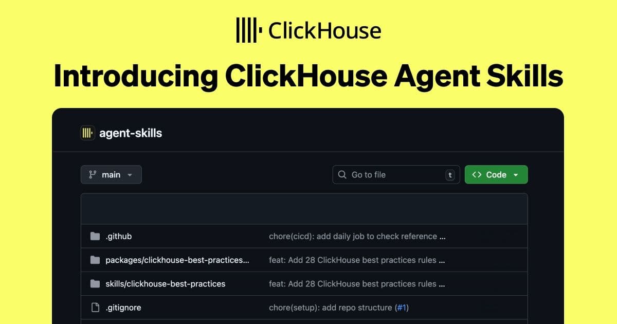 Click House Operator Introducing ClickHouse Agent Skills | ClickHouse
