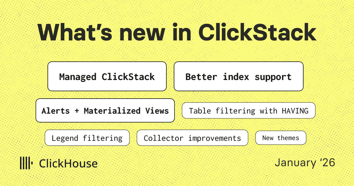 Click House Clickstack What's new in ClickStack. January '26. | ClickHouse
