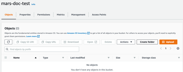 Creating a new folder in the S3 bucket