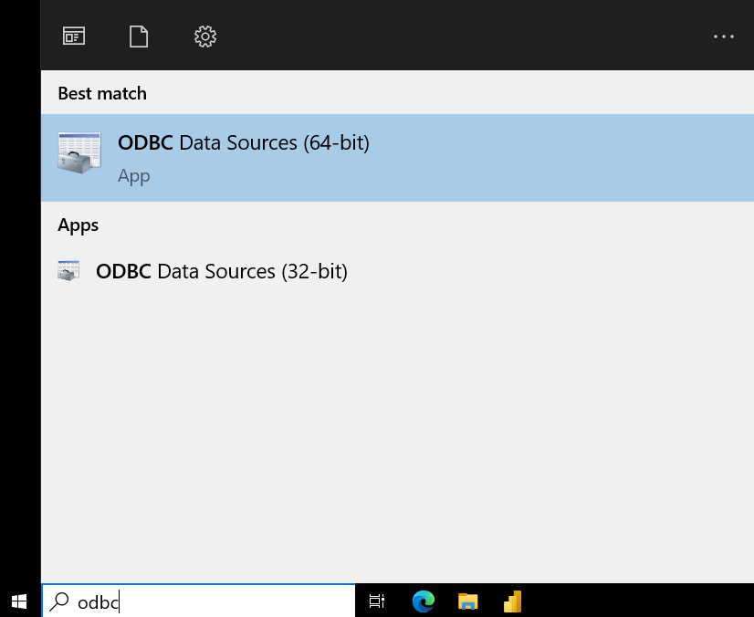 Creating a new ODBC Data Source