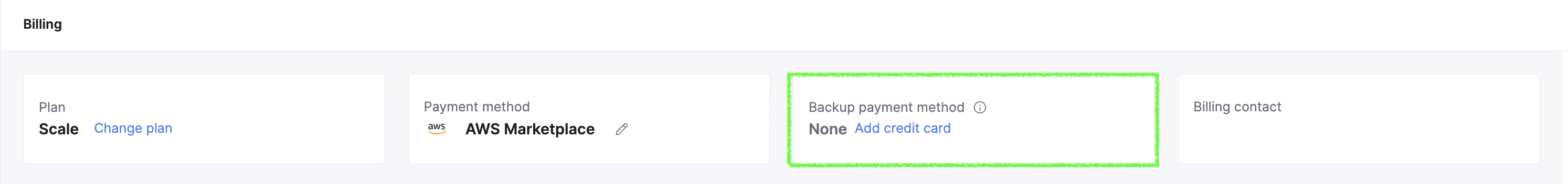 バックアップ用クレジットカードを追加