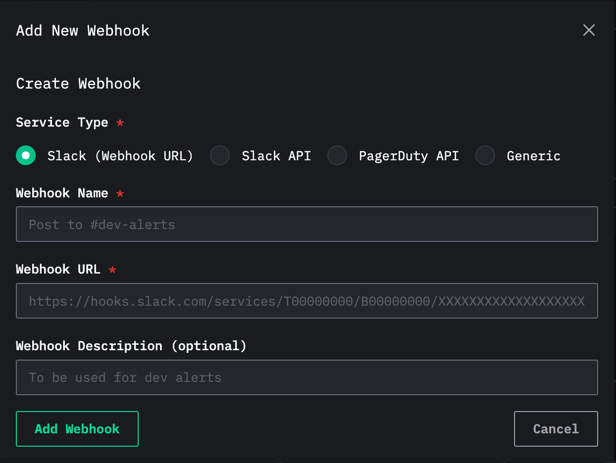 Webhook の作成