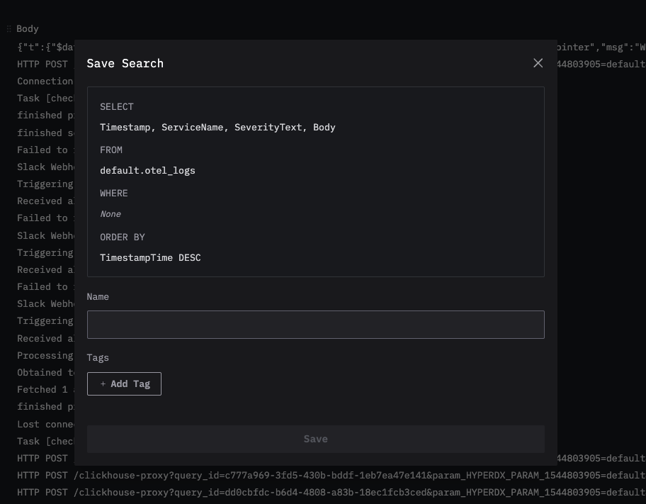検索を保存する