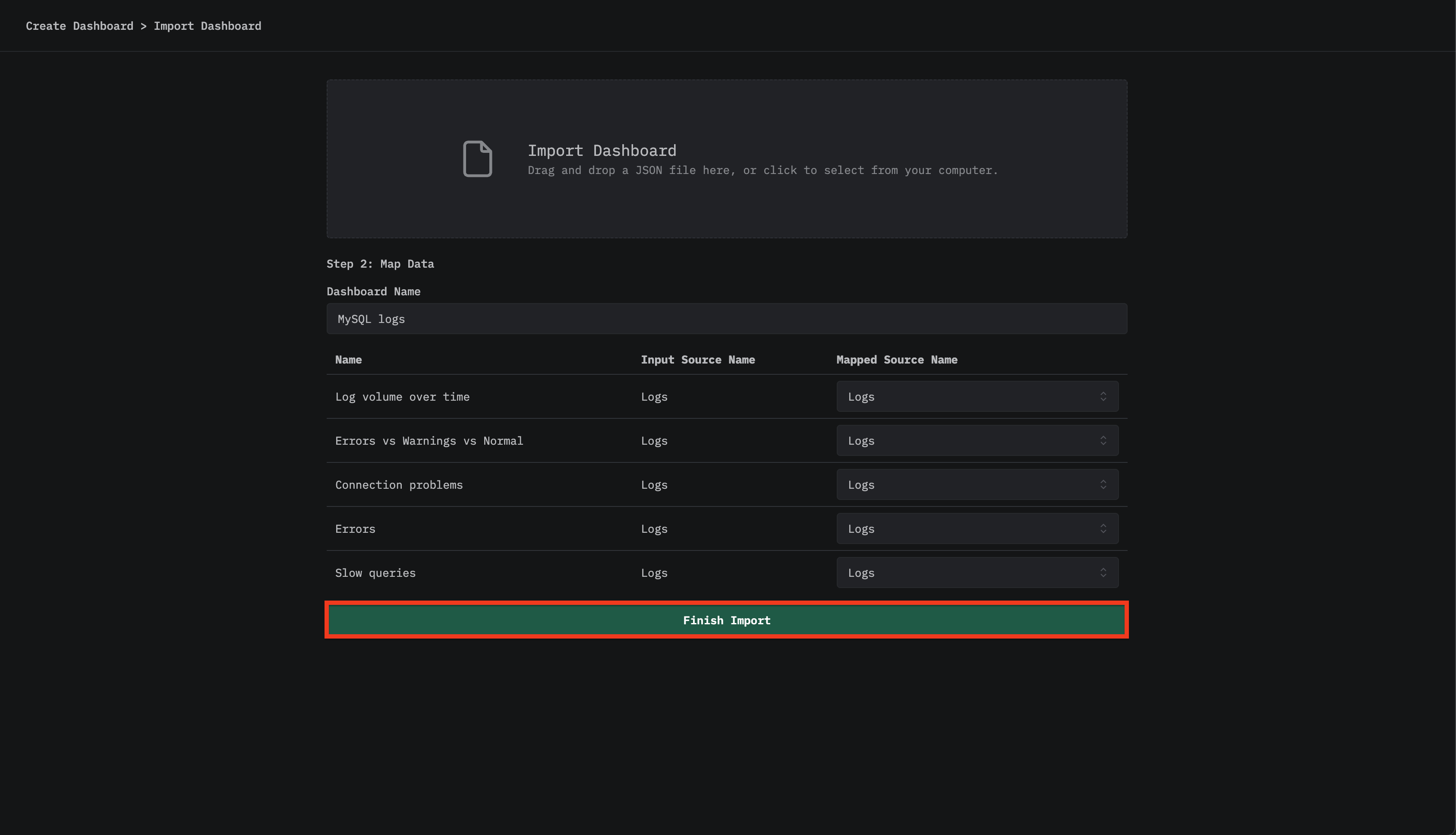インポート完了