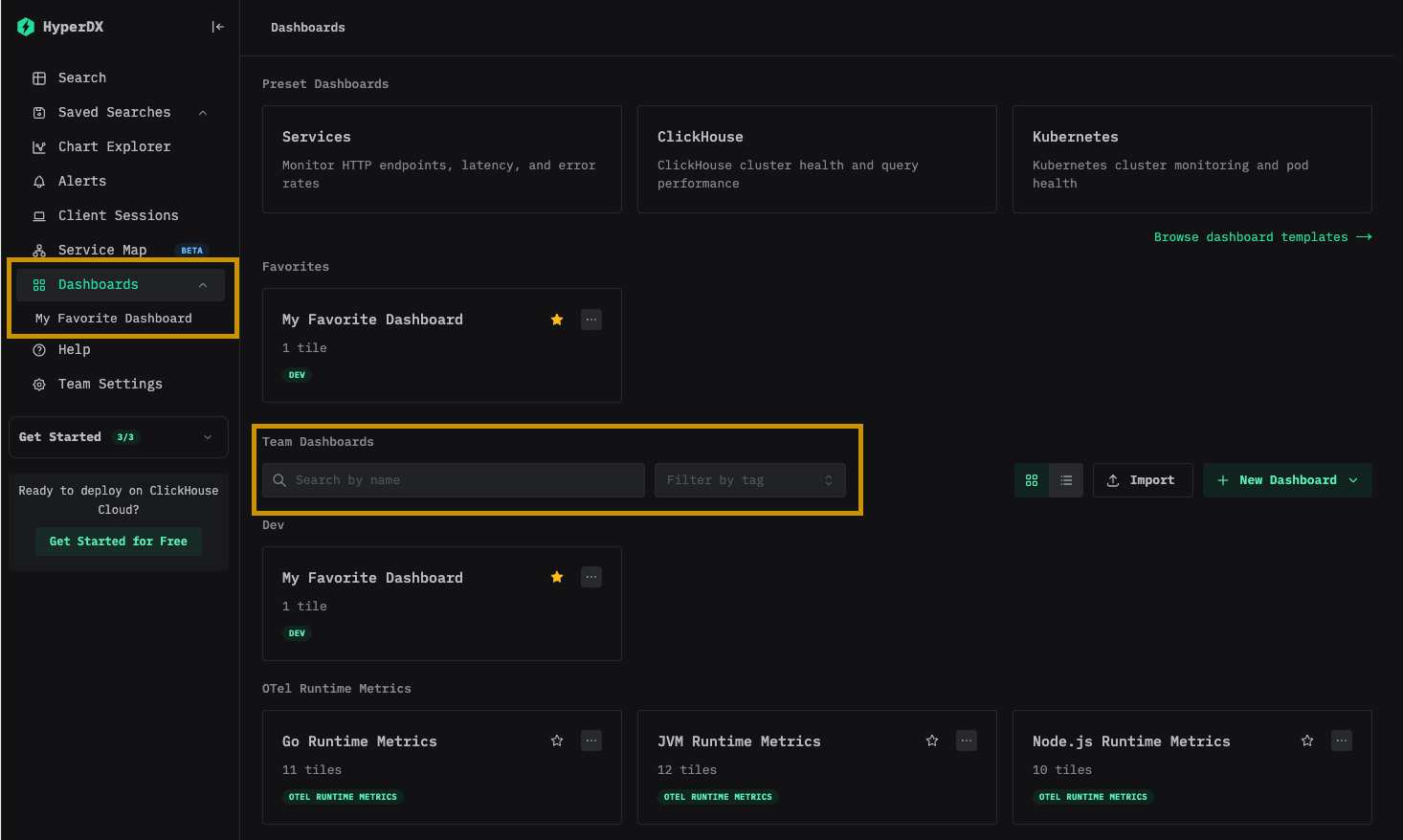 ダッシュボード検索