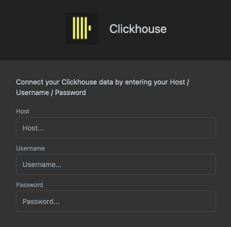 ClickHouse接続の詳細を提供