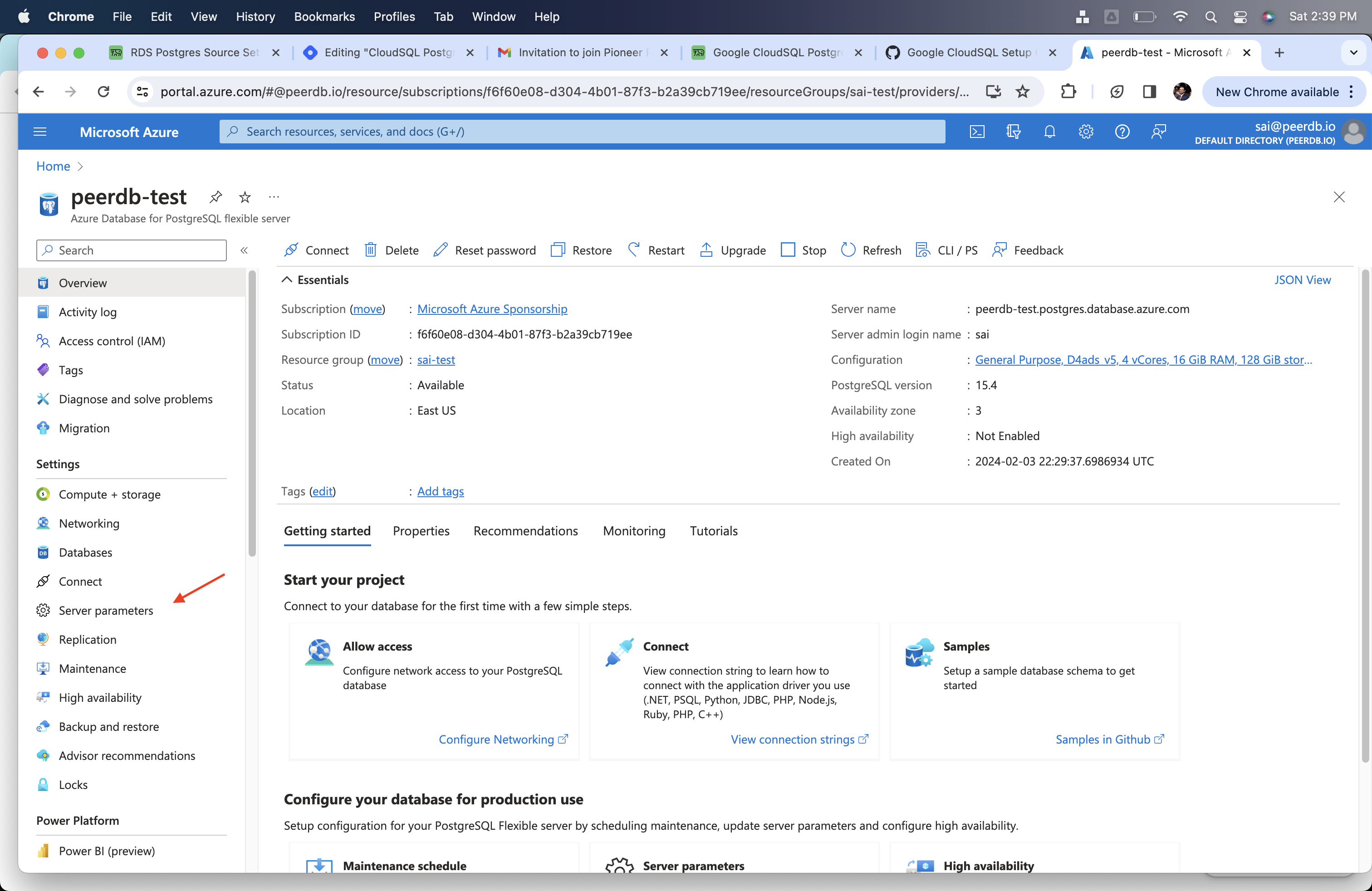 Azure Flexible Server for Postgresのサーバーパラメータ