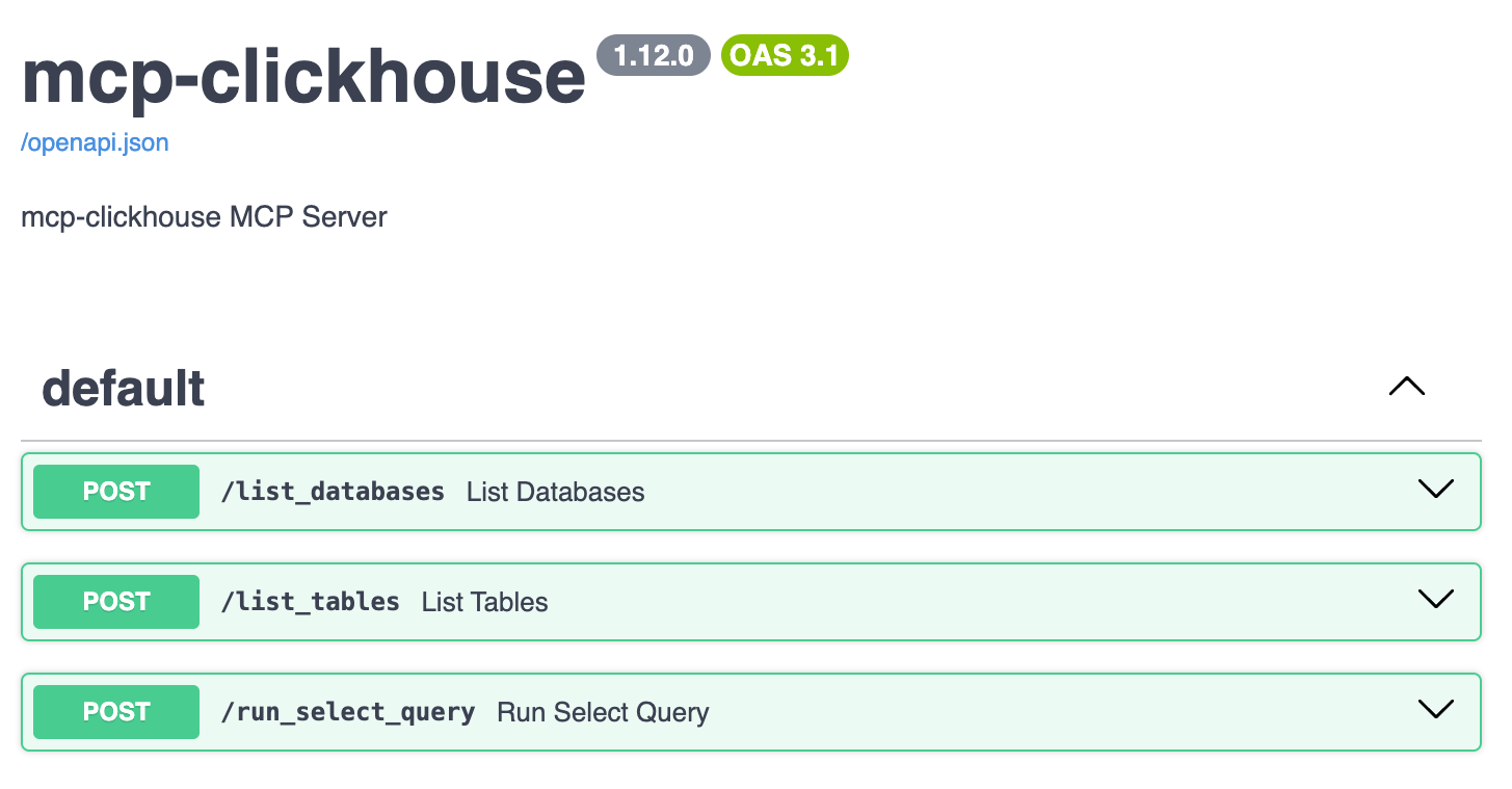 Open API endpoints