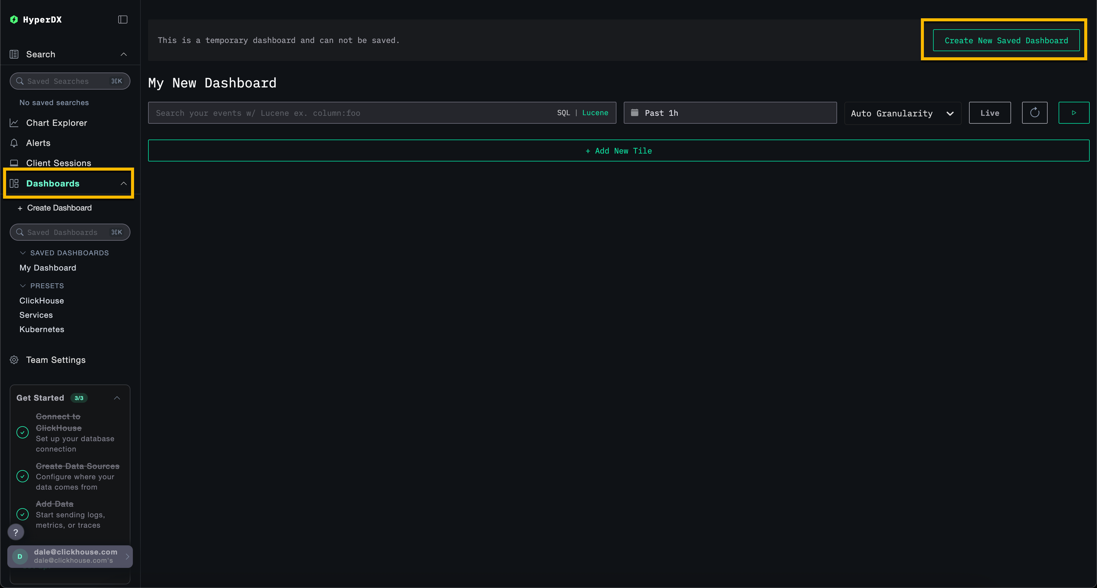 Create Dashboard