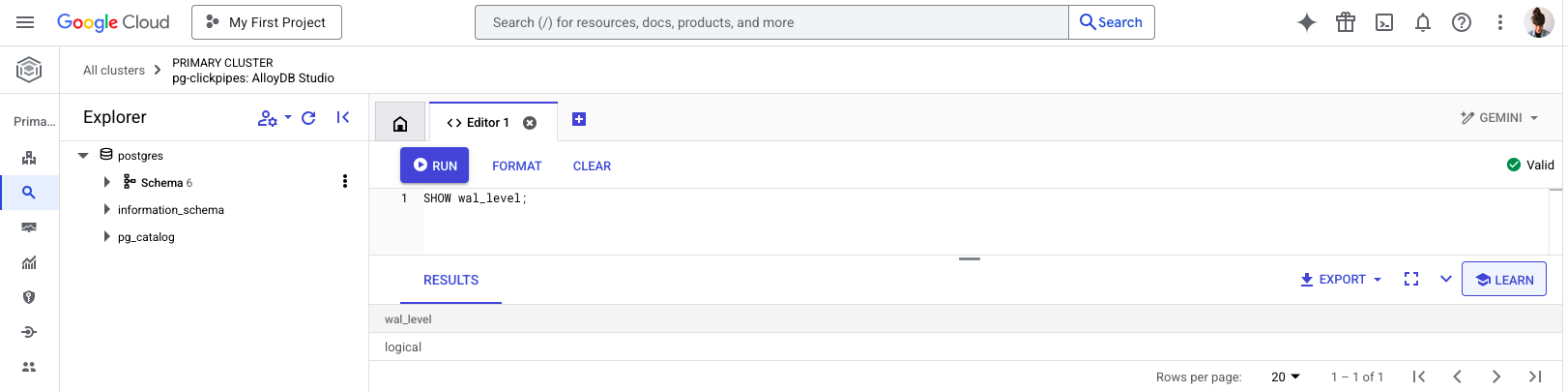 验证逻辑复制已启用