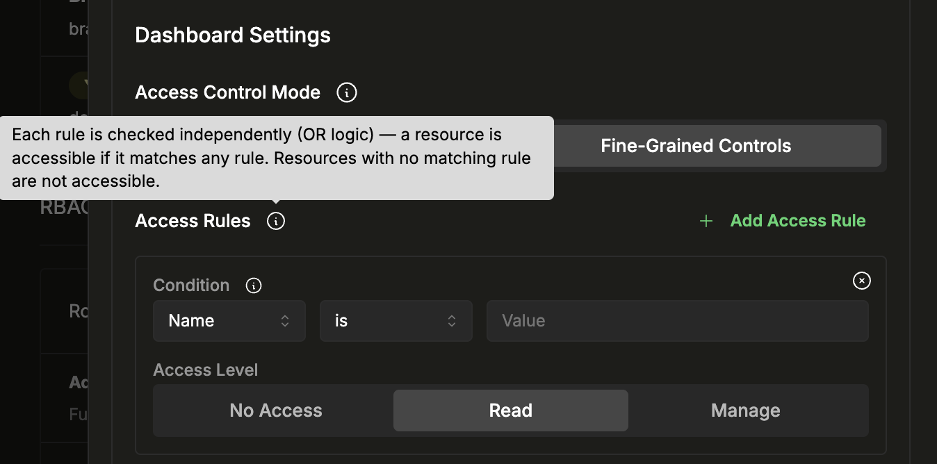 采用 OR 逻辑的访问规则提示