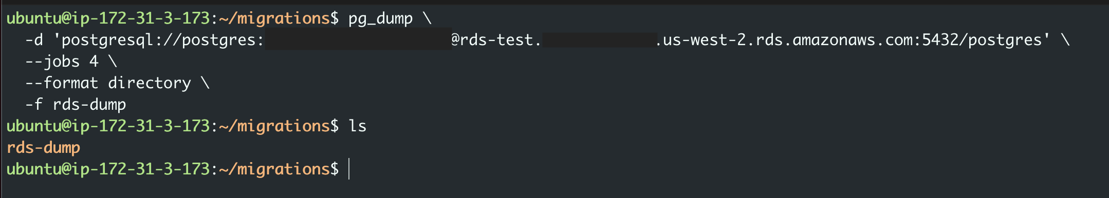 pg_dump 命令执行