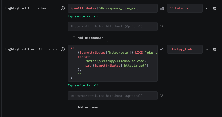 Highlighted Attributes 配置