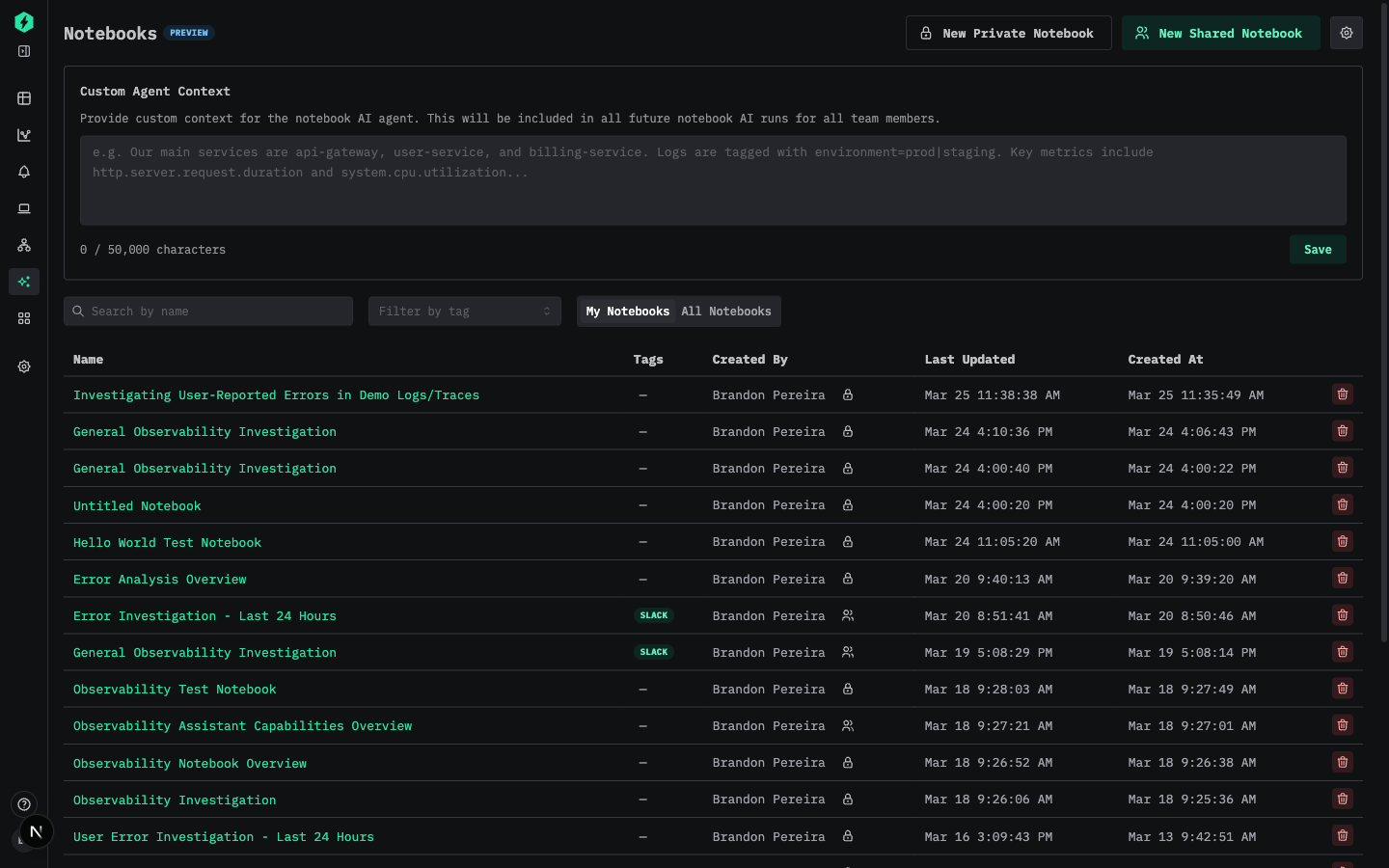用于自定义上下文的 Agent Settings 面板