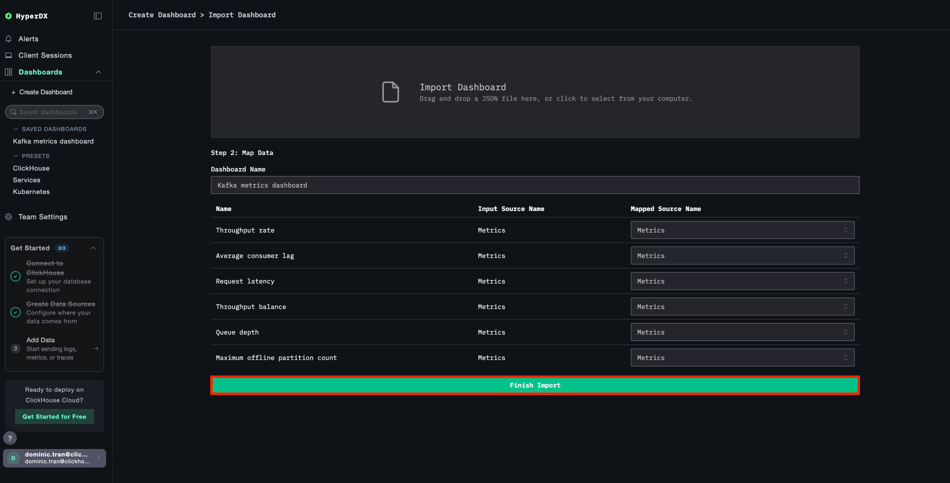 完成导入对话框