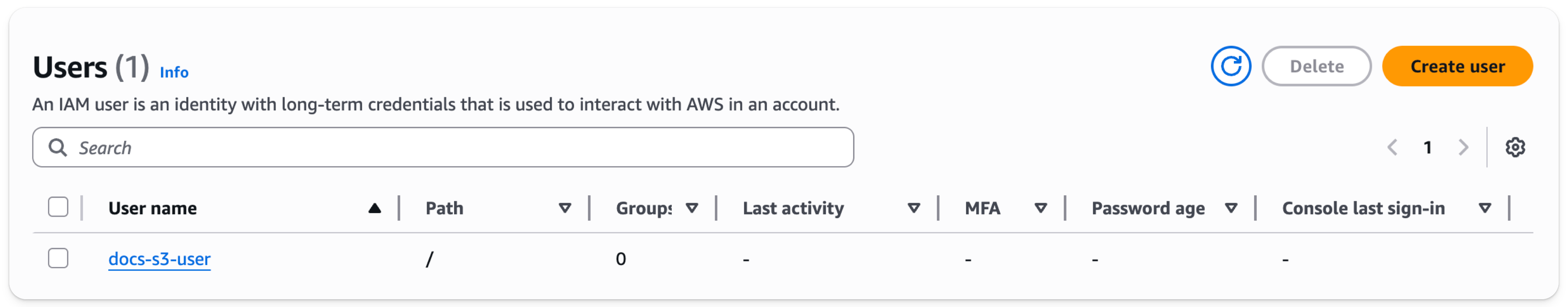AWS IAM 管理控制台 - 添加新用户