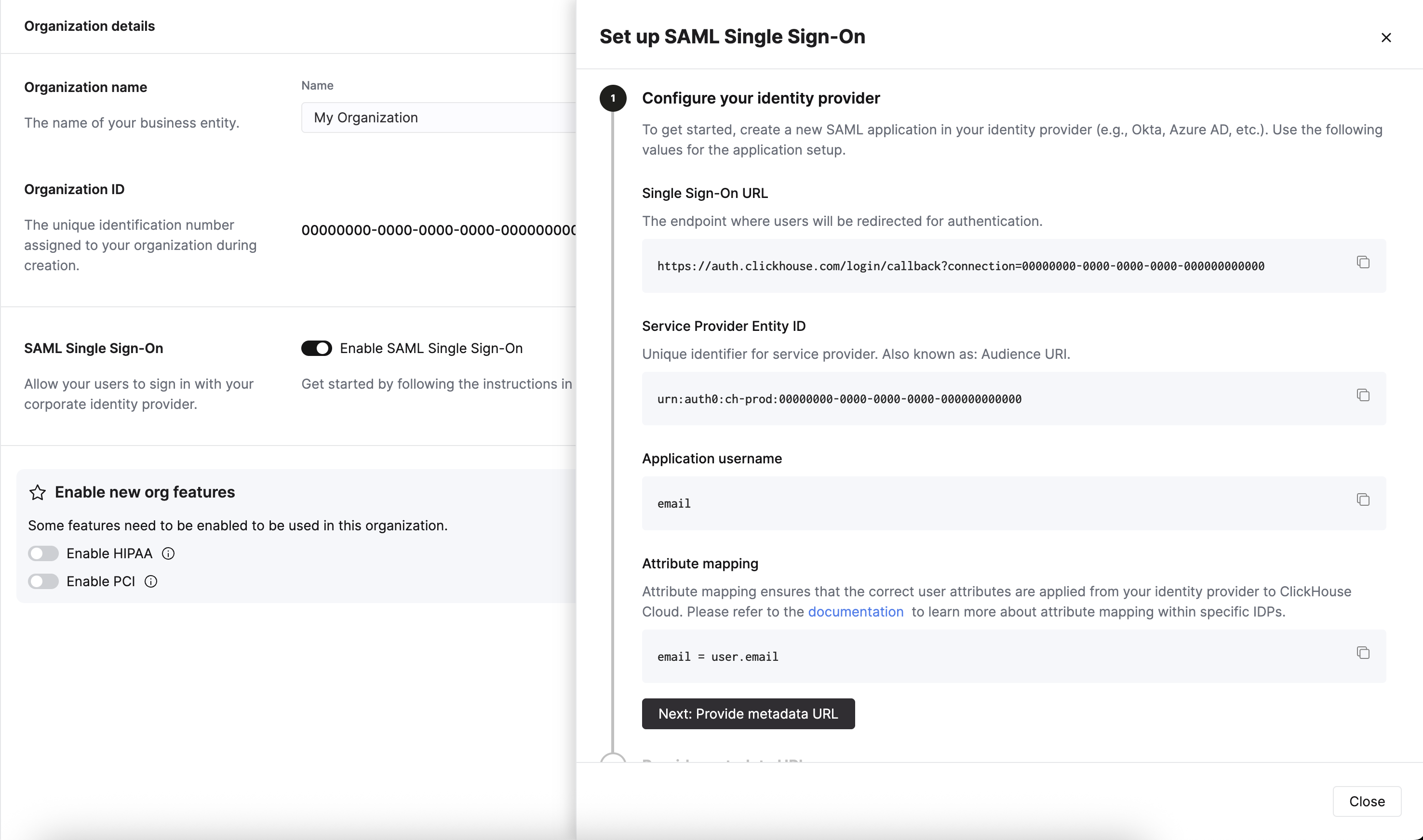 创建身份提供商应用程序