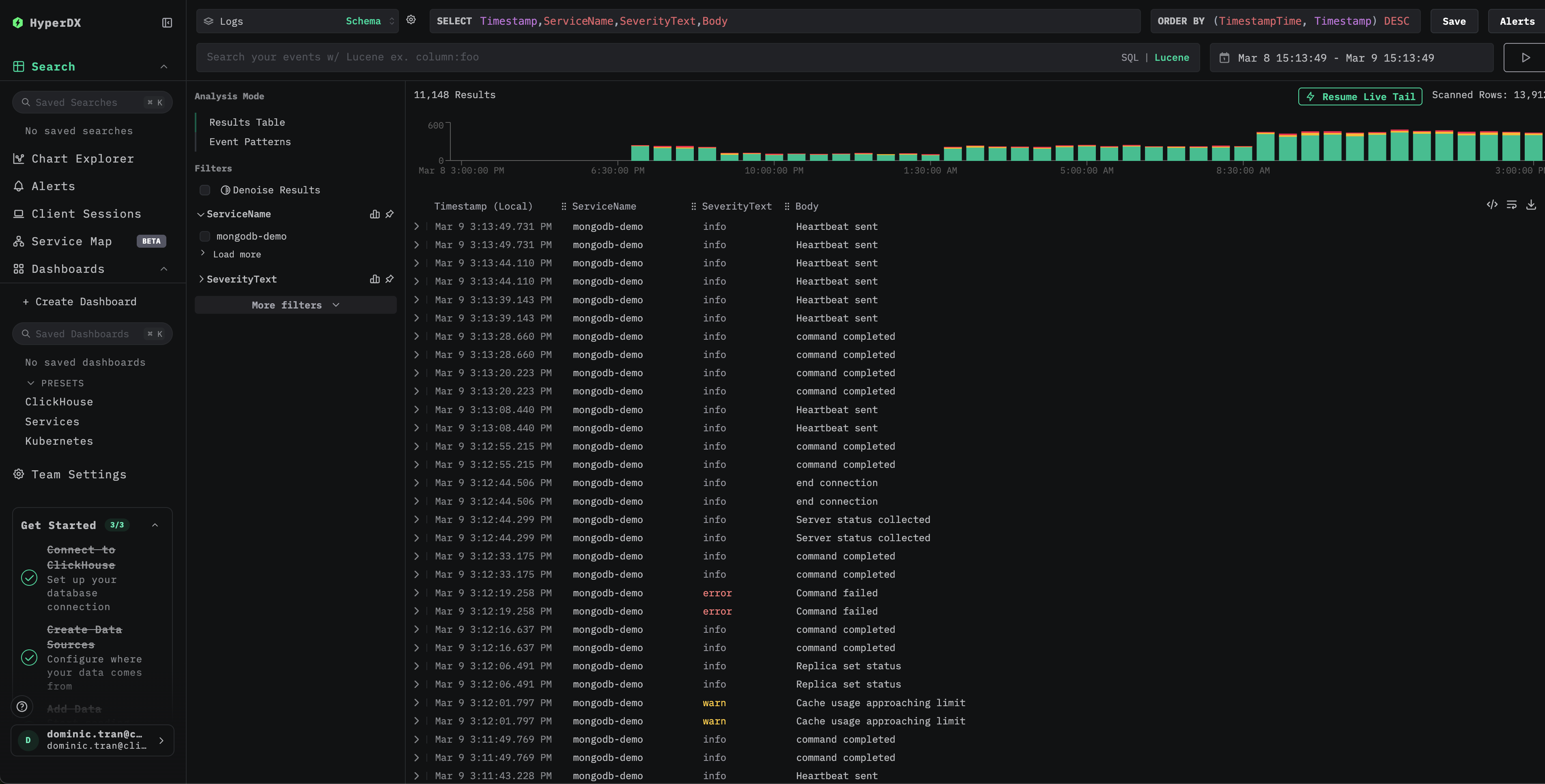 MongoDB 日志搜索视图