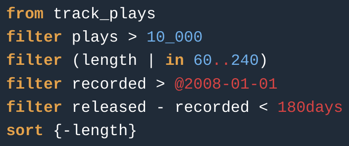 PRQL example