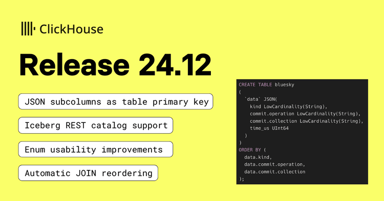 ClickHouse Release 24.12