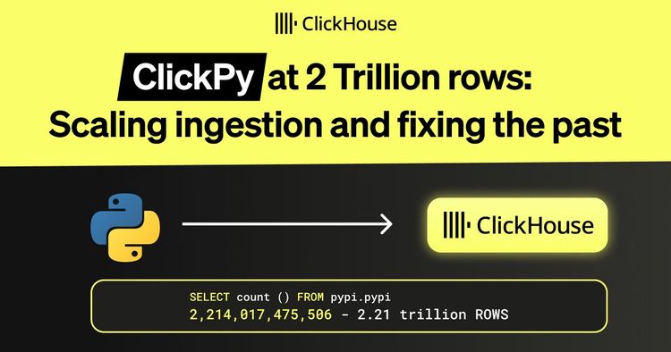 ClickPy at 2 Trillion rows: Scaling ingestion and fixing the past