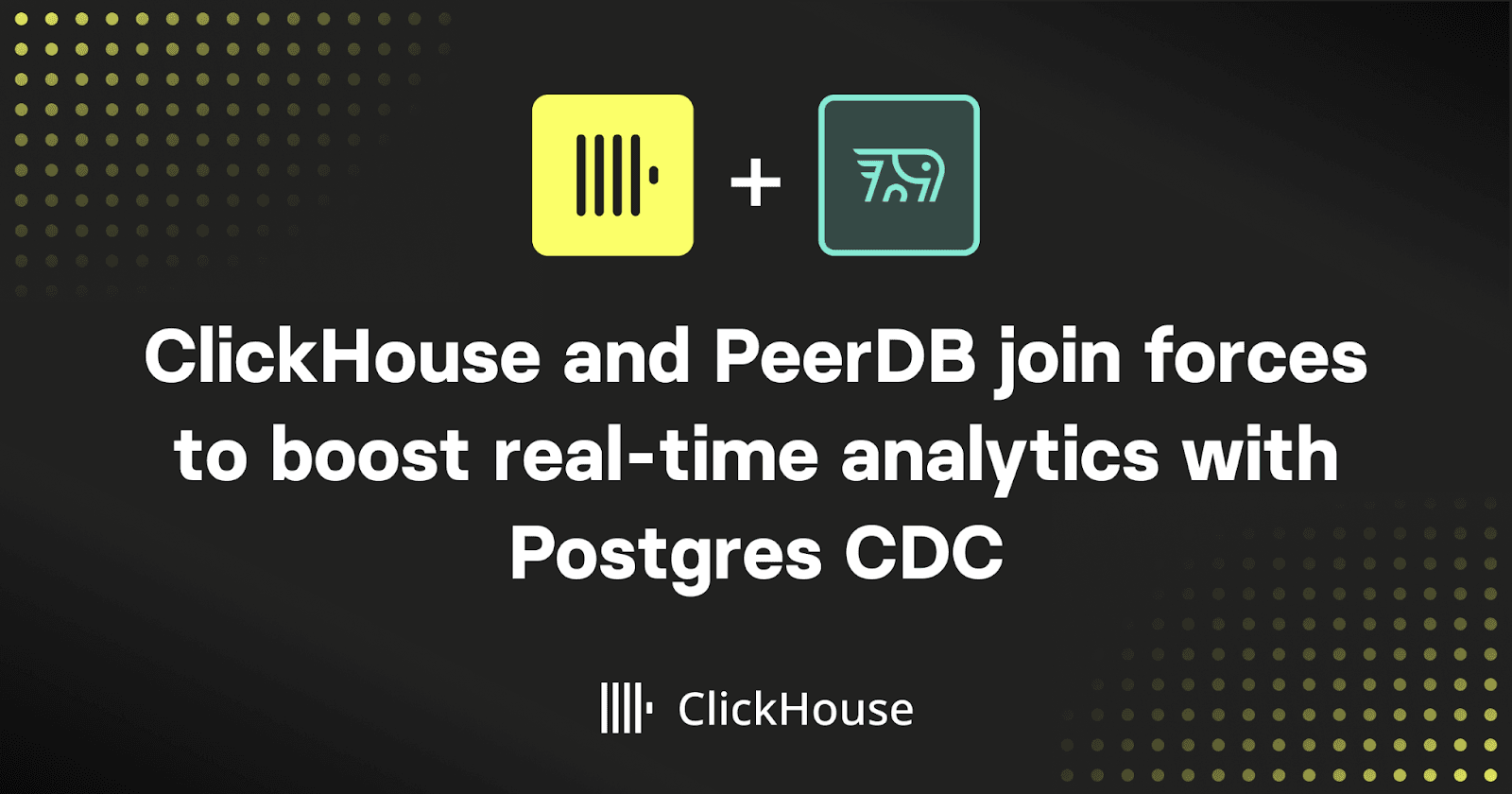 We are thrilled to announce today that ClickHouse is joining forces with PeerDB, a Change Data Capture (CDC) provider focused on Postgres, and we’re